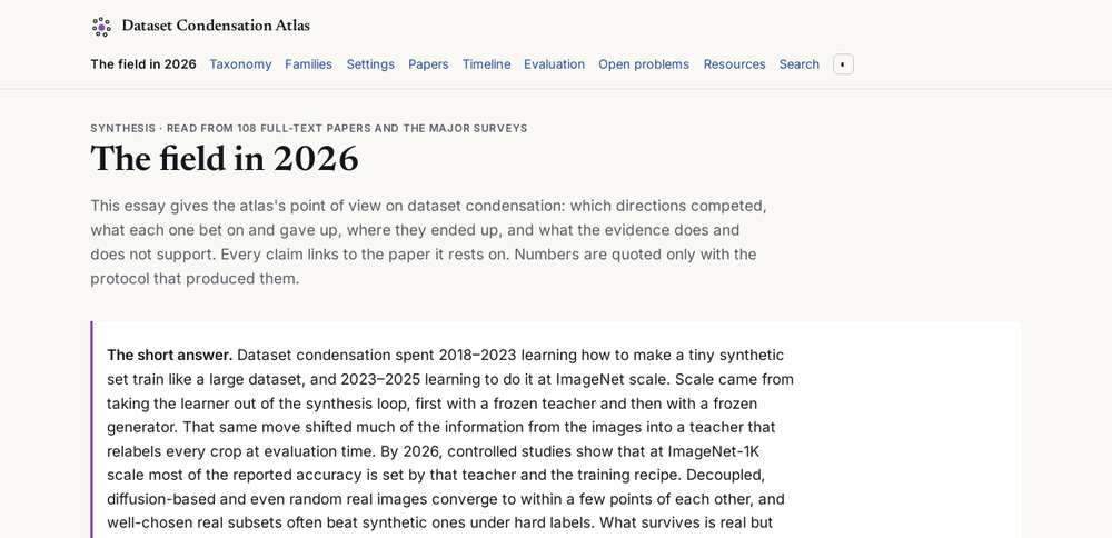 Dataset Condensation Atlas